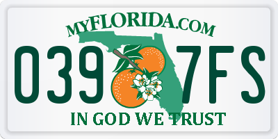 FL license plate 0397FS