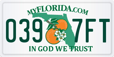 FL license plate 0397FT