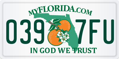 FL license plate 0397FU