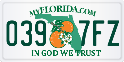 FL license plate 0397FZ