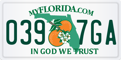FL license plate 0397GA