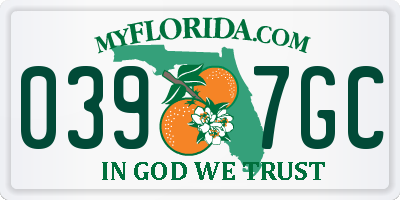 FL license plate 0397GC