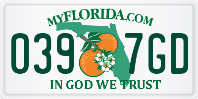 FL license plate 0397GD