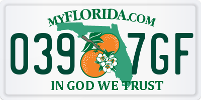 FL license plate 0397GF