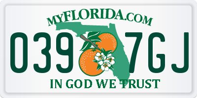 FL license plate 0397GJ