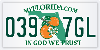 FL license plate 0397GL
