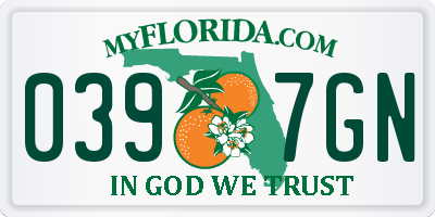 FL license plate 0397GN