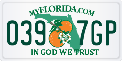 FL license plate 0397GP