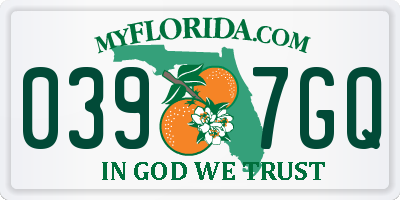 FL license plate 0397GQ