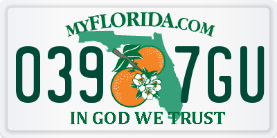 FL license plate 0397GU