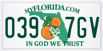 FL license plate 0397GV
