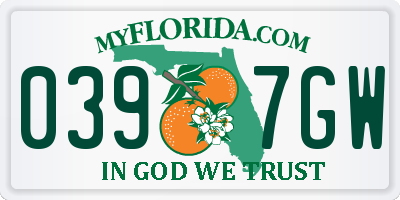 FL license plate 0397GW