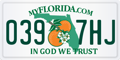 FL license plate 0397HJ