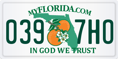 FL license plate 0397HO