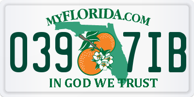FL license plate 0397IB