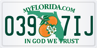 FL license plate 0397IJ