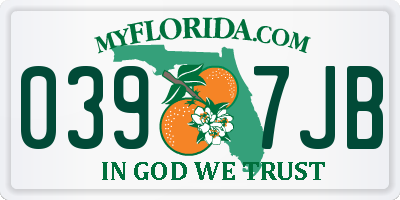 FL license plate 0397JB