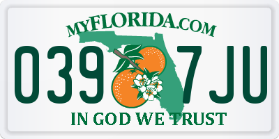 FL license plate 0397JU