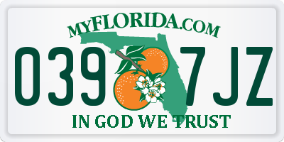 FL license plate 0397JZ