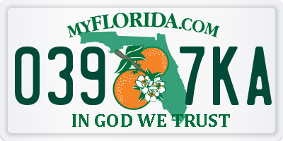 FL license plate 0397KA
