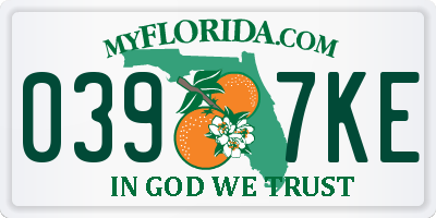 FL license plate 0397KE