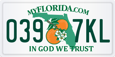 FL license plate 0397KL