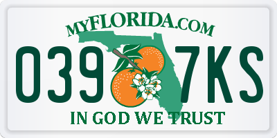 FL license plate 0397KS