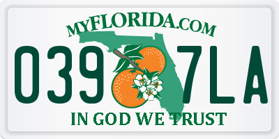 FL license plate 0397LA