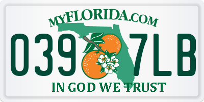 FL license plate 0397LB