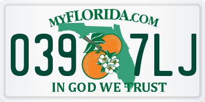 FL license plate 0397LJ