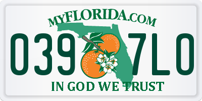 FL license plate 0397LO