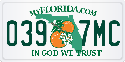 FL license plate 0397MC
