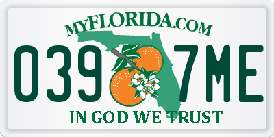 FL license plate 0397ME