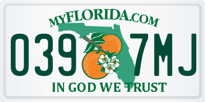 FL license plate 0397MJ