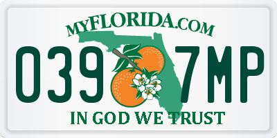 FL license plate 0397MP