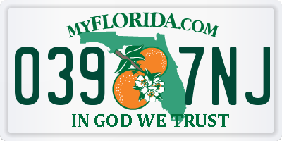 FL license plate 0397NJ