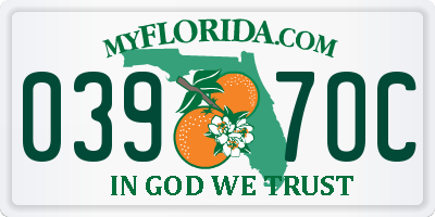 FL license plate 0397OC