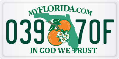 FL license plate 0397OF