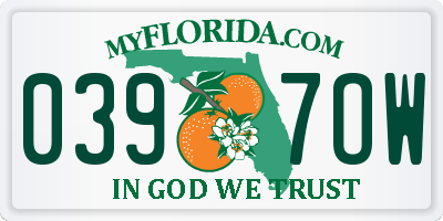 FL license plate 0397OW