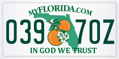 FL license plate 0397OZ
