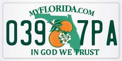 FL license plate 0397PA