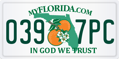 FL license plate 0397PC