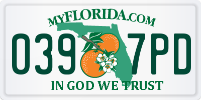 FL license plate 0397PD