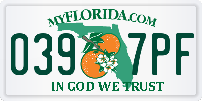 FL license plate 0397PF