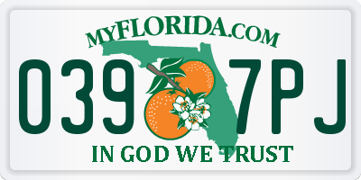 FL license plate 0397PJ