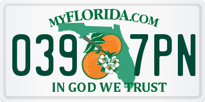 FL license plate 0397PN