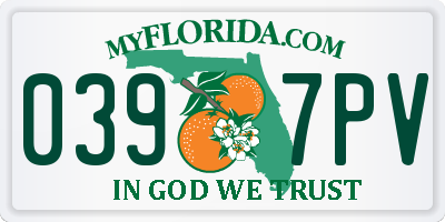 FL license plate 0397PV