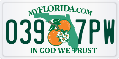FL license plate 0397PW