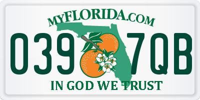 FL license plate 0397QB