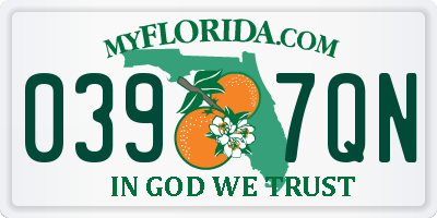 FL license plate 0397QN